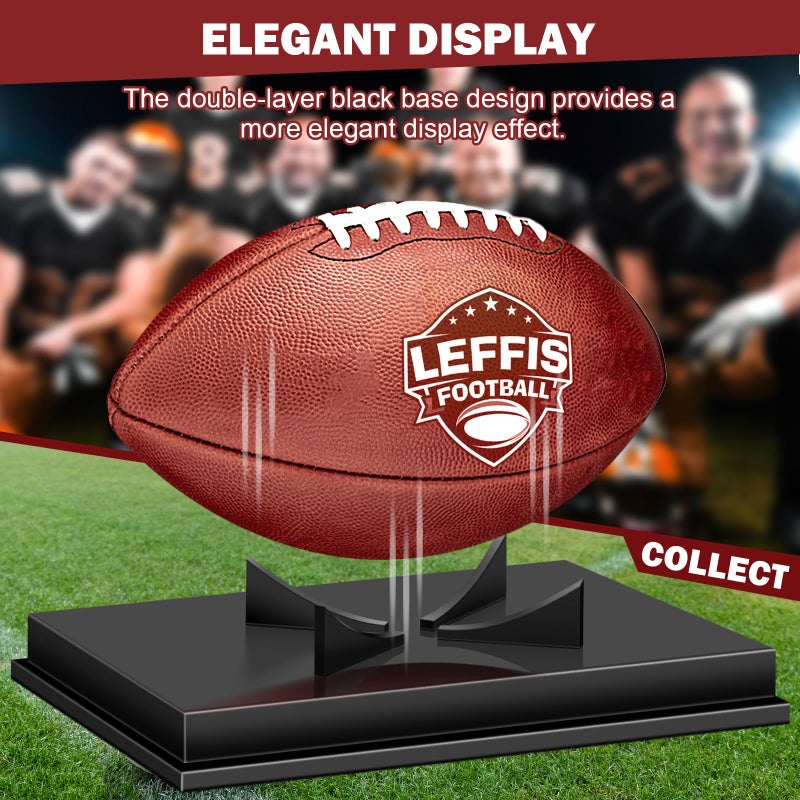 Leffis Football Display Case  Acrylic Football Case Display Case  Memorabilia Display Cases with Removable Built-in Football Display Stand for Autographed Football (No Assembly Required) - Image 2